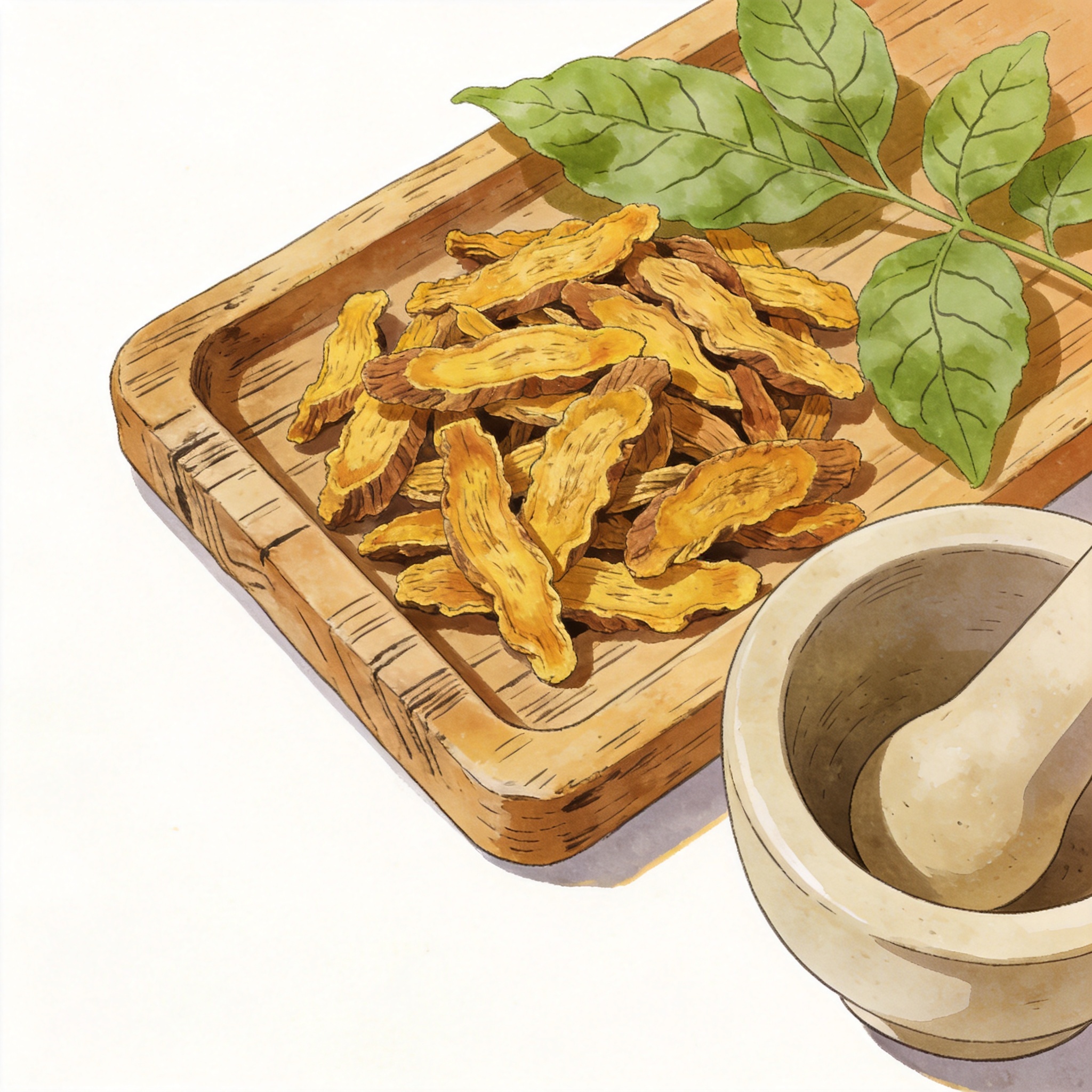 黄连中药材插画