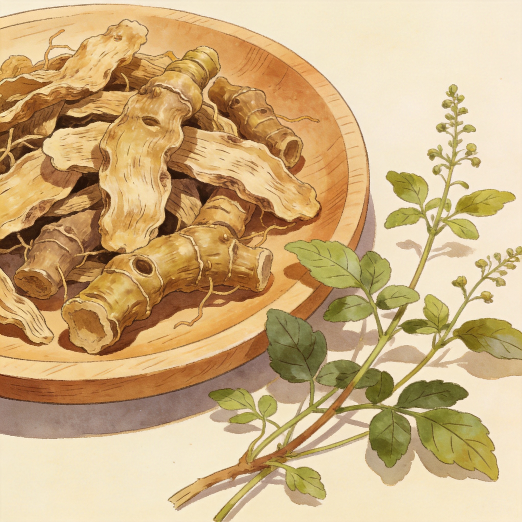 黄精中药材插画